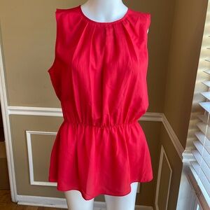 Violet & Claire Vibrant Red Sleeveless Blouse